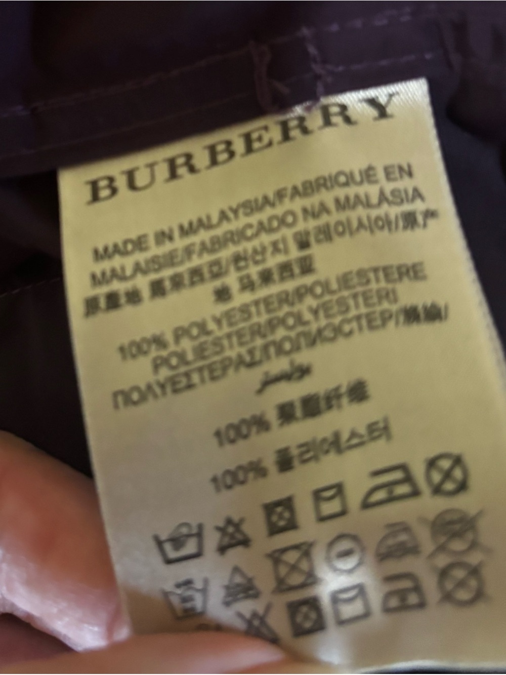 Burberry Dark Purple Belted Trench Coat with Zip Details - Picture 9 of 14